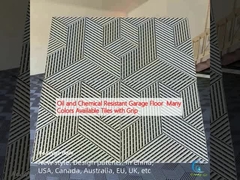 Plancher de garage résistant au pétrole et aux produits chimiques