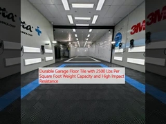 Carreaux de sol de garage durables avec une capacité de poids de 2500 livres par pied carré et une résistance élevée aux chocs