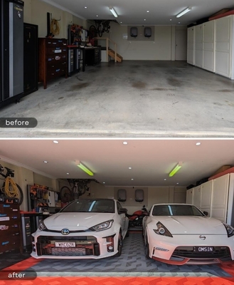 15.75 x 15.75 pouces à l'extérieur de la porte 620g par carreaux de sol de garage en plastique pour les sols extérieurs résistants aux intempéries