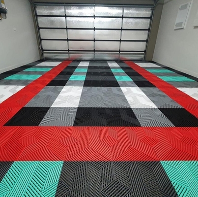 Tapis de sol de garage imperméable à l'eau de 18 mm avec texture de surface 3D RIB
