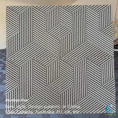 3D RIB Pattern Interlocking Garage Carreaux de plancher étanches Facile à nettoyer