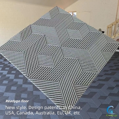 Carreaux de plancher de garage de 2500 livres en polypropylène noir
